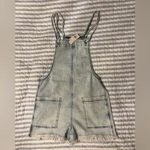 NWT Aerie Denim Romper Short Overalls